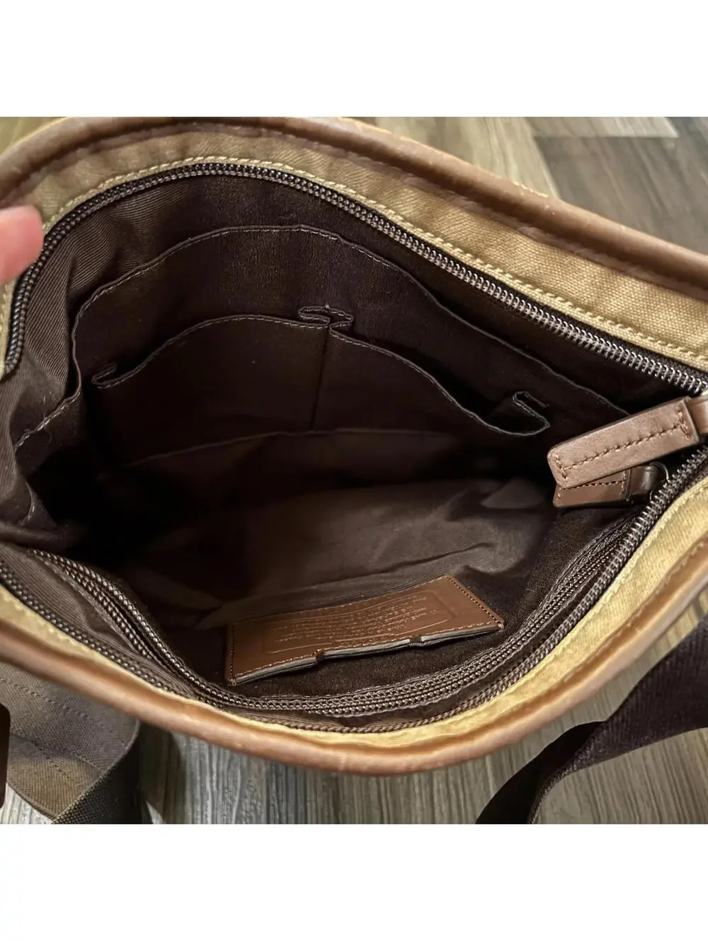 Coach F70820 Embossed Shoulder Bag Canvas Leather Men's COACH Crossbody